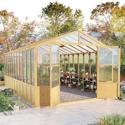 10 x 18-Ft Wooden Greenhouse